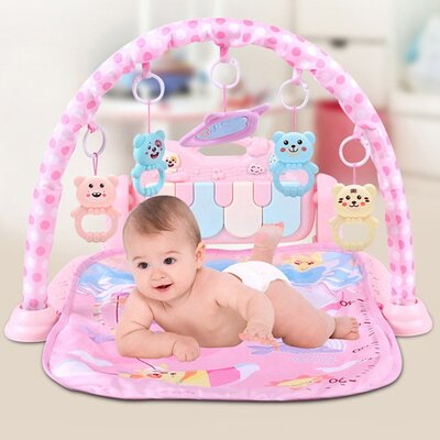 Game Pad Pedal Piano Music Baby Gym with Hanging Toys RoseAngeles