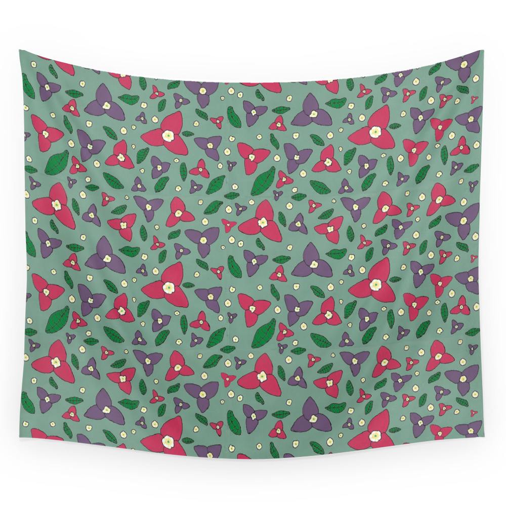 Magenta and Violet Bugambilia Wall Tapestry by andreiaqua