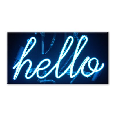 Hello by Norman Wyatt Jr. - Textual Art Print on Canvas Trinx Size: 30