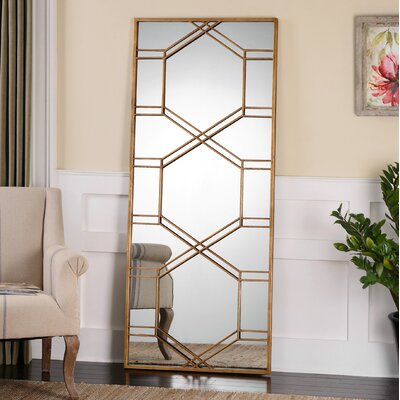 Leaner Full Length Mirror Joss & Main Finish: Shiny Gold