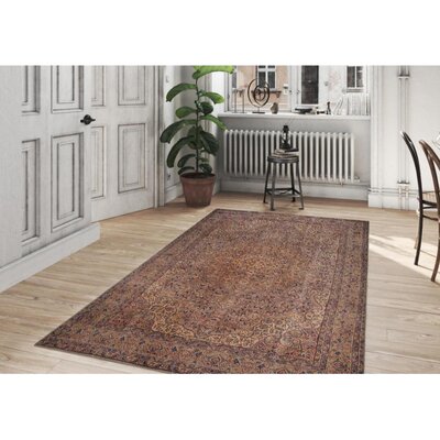 Elfrida Oriental Cotton Brown Indoor / Outdoor Area Rug Bungalow Rose Rug Size: Round 8'