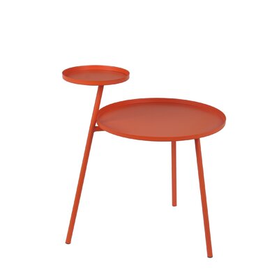 Nagel Tray Top 3 Legs End Table George Oliver Color: Orange